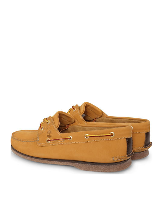 Men's Leather Boat Shoes Yellow