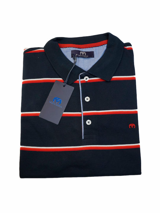 Makis Tselios Fashion Men's Short Sleeve Blouse Polo Blue/Red