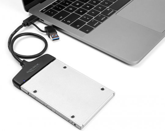 DeLock 61042 USB/USB-C към SATA за 2,5" HDD/SSD 6Gbps Черен