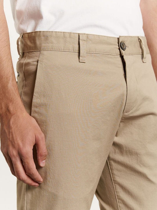 Men's Jeans Pants Elastic with Regular Straight Fit Beige