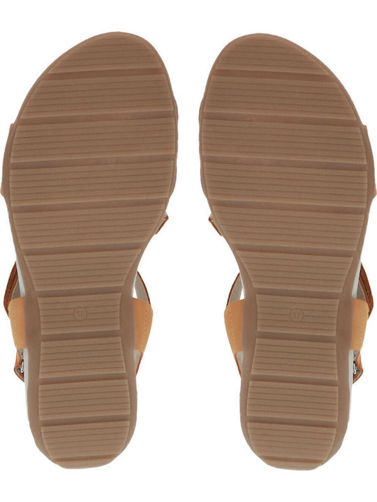 Leather Women's Flat Sandals Anatomic Mango