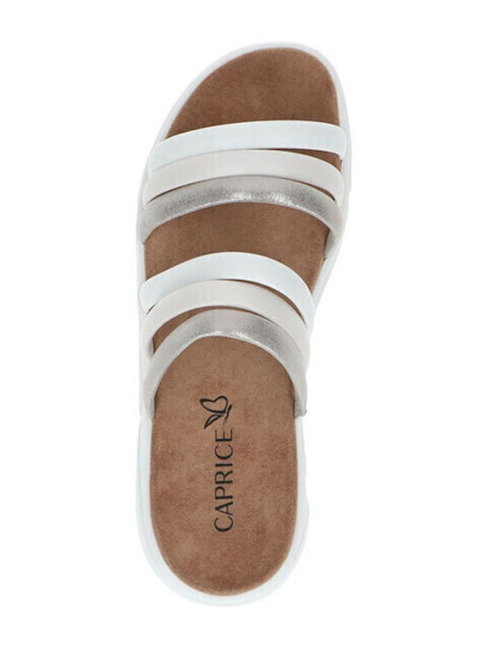 Leder Flache Sandalen für Damen in Beige Farbe