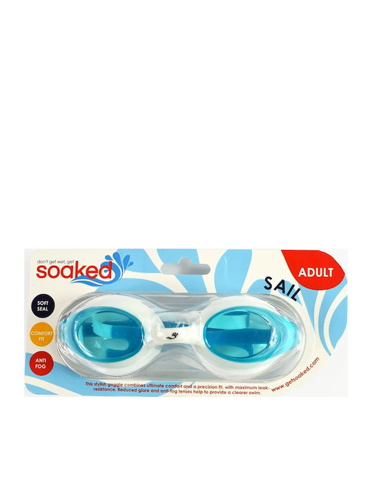 About Soaked Sail Γυαλιά Κολύμβησης Ενηλίκων με Αντιθαμβωτικούς Φακούς Μπλε