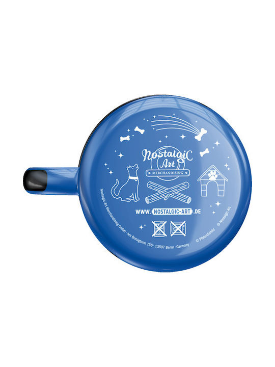 Nostalgic Art PfotenSchild - Hot Coffee & Cool Dogs Mug Enamel Blue 360ml