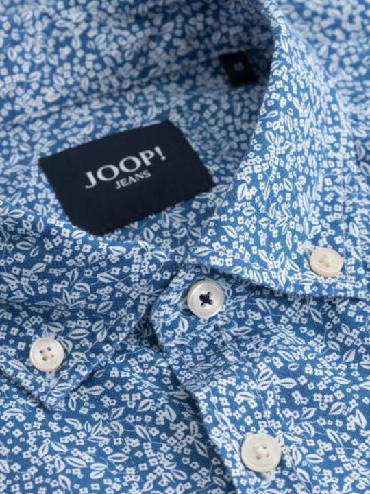 Joop! Haven Herrenhemd Langärmelig Blumen Marineblau