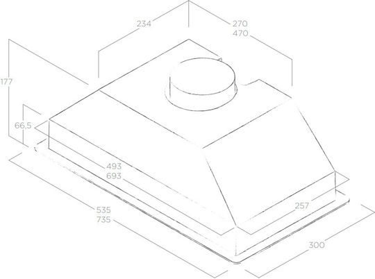 Elica ERA GR/A/52 Ventilation Mechanism 60cm Gray