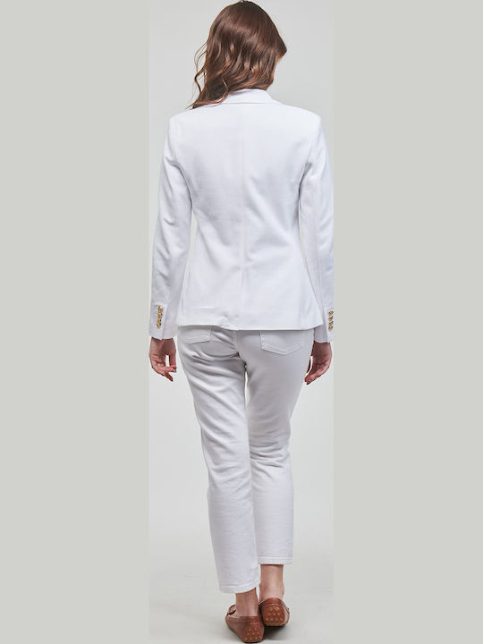 Ralph Lauren Women's Waisted Blazer White