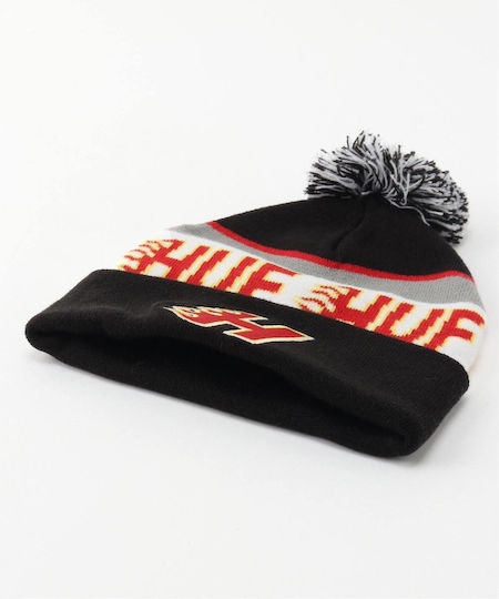 Pom Pom Beanie Männer Beanie Gestrickt in Schwarz Farbe
