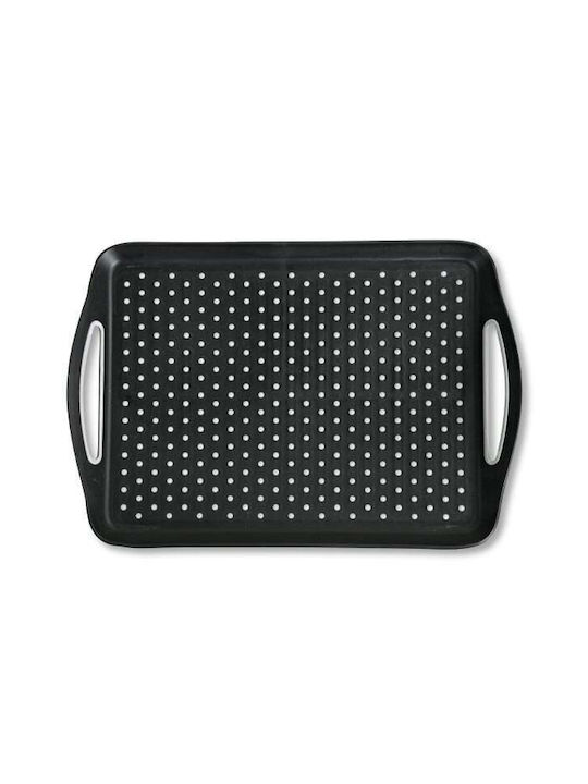 Kesper Rectangle Tray Non-Slip of Plastic with Handle In Black Colour 45.5x32x4.5cm 1pcs