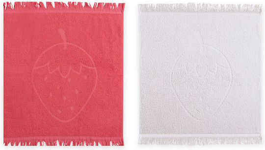Nef-Nef Homeware Strawberry Taste Ποτηρόπανο White 50x50cm