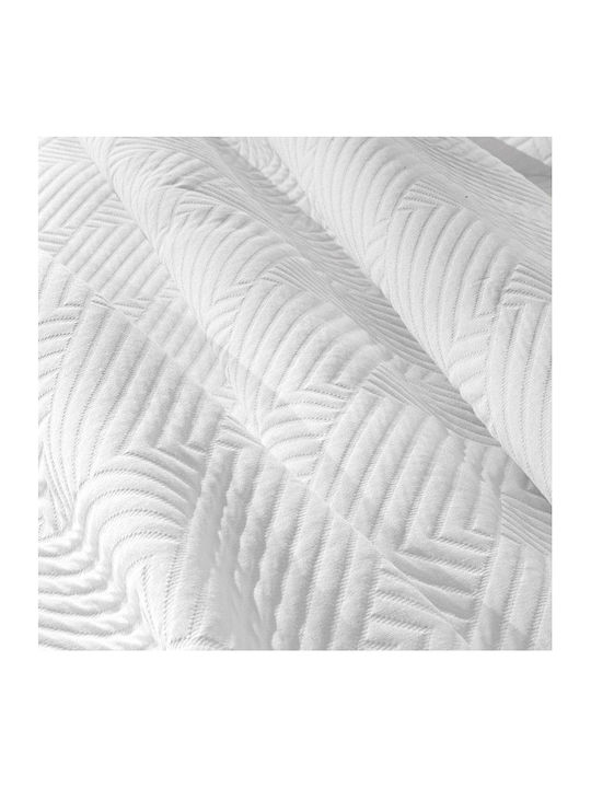 Guy Laroche Lupo Pique Double Blanket 245x260cm White