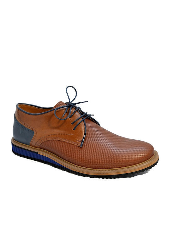 Nice Step Men's Leather Casual Shoes Tabac Brown