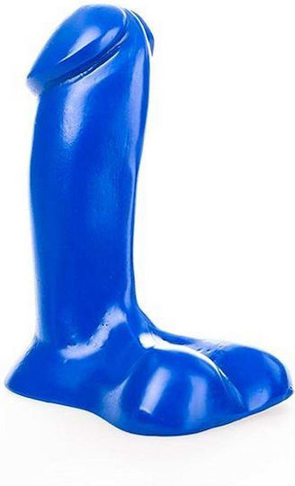 All Black All Blue Piston Ρεαλιστικό Dildo με Όρχεις Μπλε 14cm