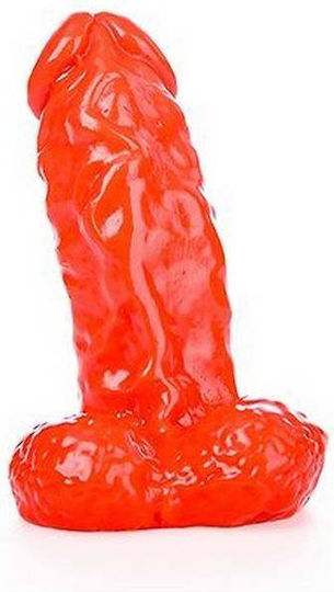All Black All Red Hose Ρεαλιστικό Dildo με Όρχεις Κόκκινο