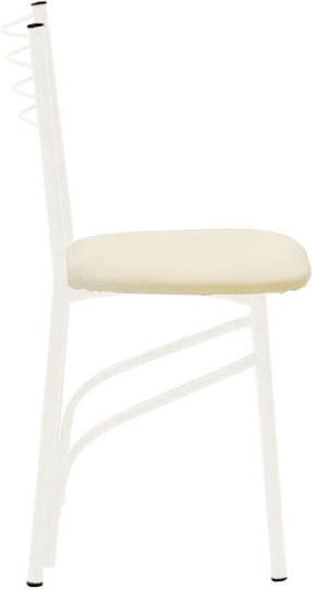 Riga Kitchen Metallic Chair Ecru 40x43x80cm