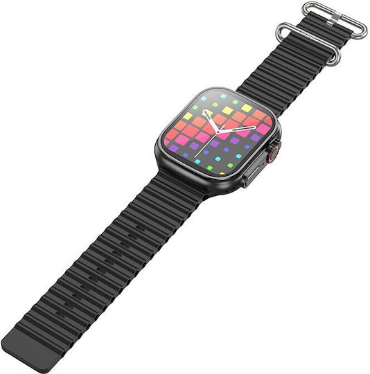 Hoco Y12 Ultra Smartwatch με Παλμογράφο (Μαύρο)