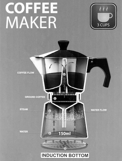 Maestro Maestro Espresso Pot 9 Cups Black