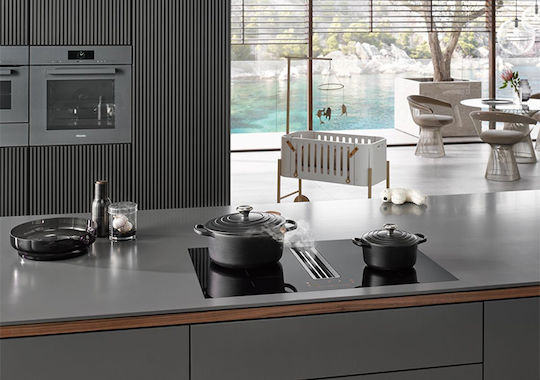 Miele Induktionskochfeld Autonom mit Dunstabzugshaube 80x52εκ.