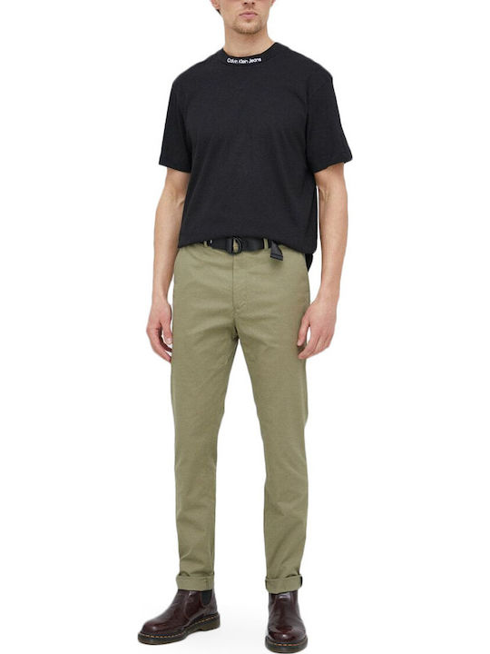 Trousers Chino Elastic in Slim Fit Green