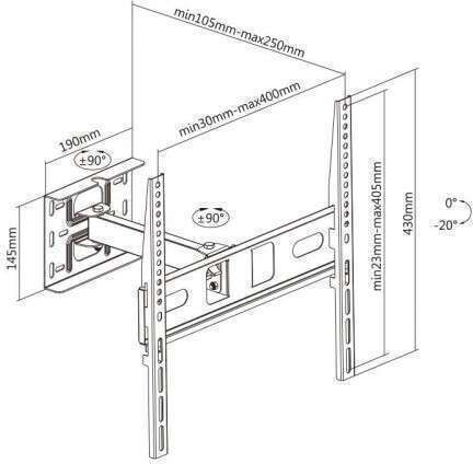 Bracket LCD14-1 Wall TV Mount with Arm up to 55" and 20kg