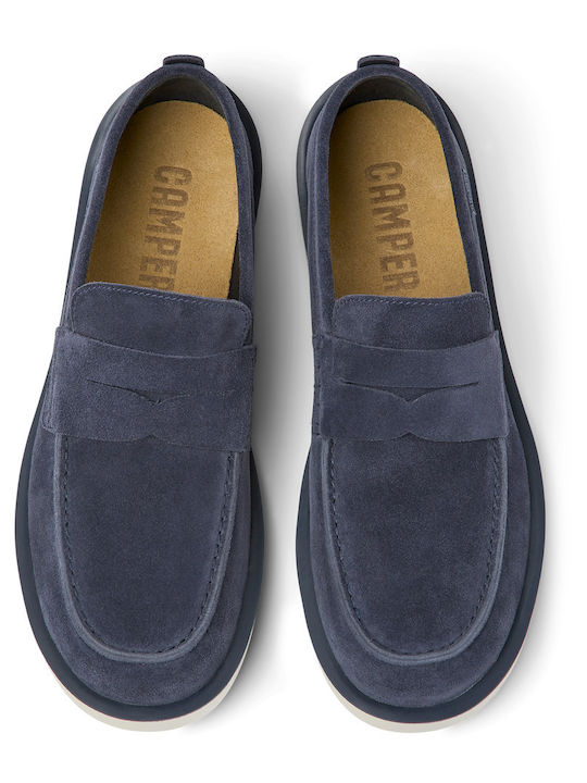 Wagon Men's Suede Moccasins Blue