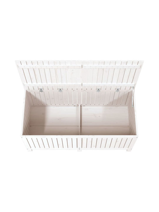 vidaXL Außenlagerbox Hölzernes Weiß L147xB55xH64cm