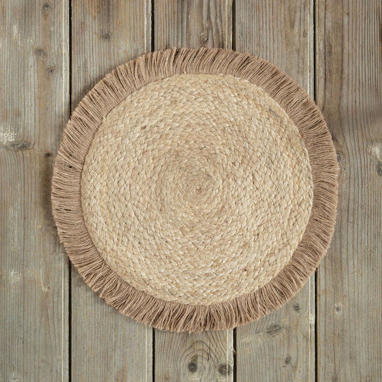Nima Wicker Placemat Rami Beige 38x38cm Nima Wicker Placemat Rami Beige 38x38cm