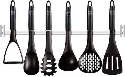 Berlinger Haus Plastic Cooking Utensil Set with Base Black Black Silver Collection 7pcs