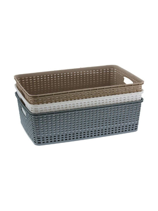 Viosarp Καλάθι Αποθήκευσης Rattan Μπλε 40x17x12cm