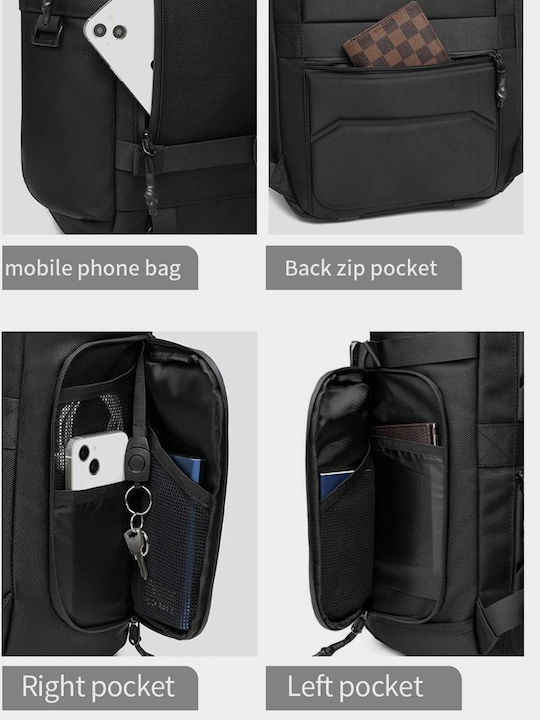 Ozuko 9617 Wasserdichte Rucksack für Laptop 15.6" in Schwarz Farbe
