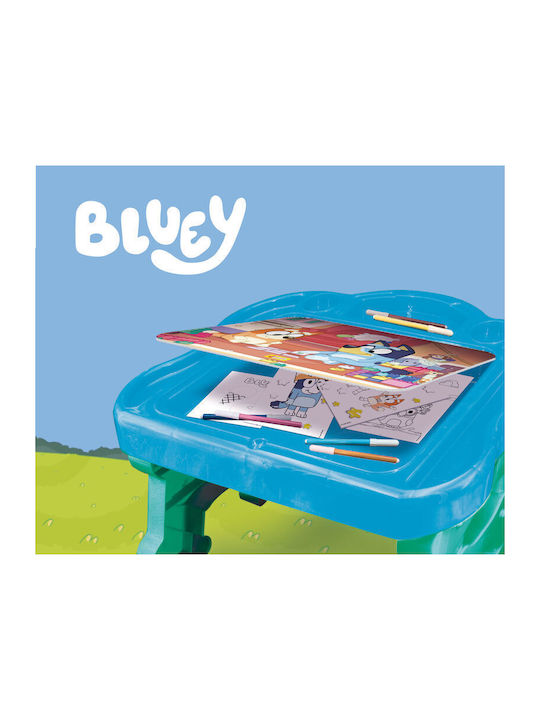 Bluey Kinderschreibtisch zum Malen aus Plastik Blau Lisciani Giochi