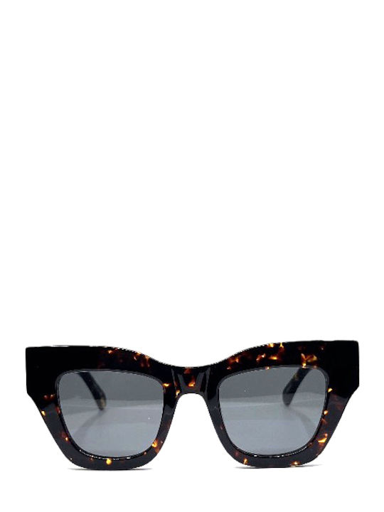Oscar & Frank Haarlem Women's Sunglasses with Dark Tort Tartaruga Plastic Frame and Gray Lens
