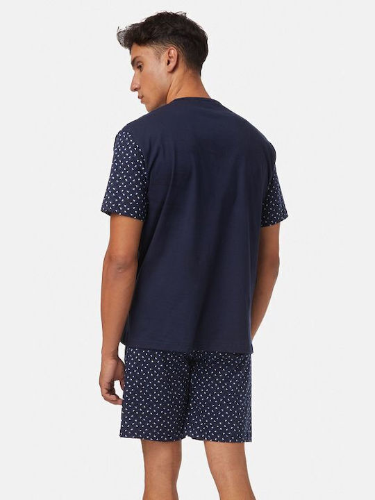 Minerva Men's Summer Pajamas Set Navy Blue