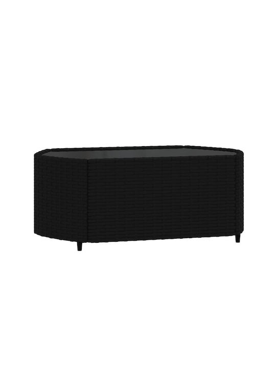 Garden & Outdoor Furniture Sets Living Room Set 3 Pieces Black with Pillows