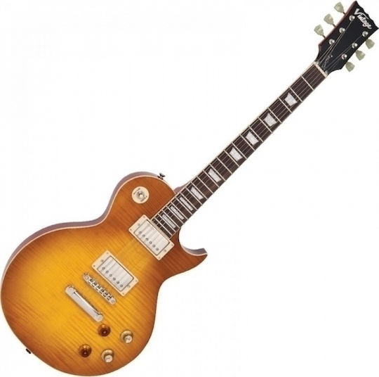 Vintage V100 ReIssued Electric Guitar Single cut with HH Pickup Configuration Lemon Drop