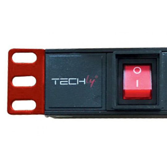 Techly I-CASE Πολύπριζο Rack 8xAC 1U STRIP-81UD 1τμχ