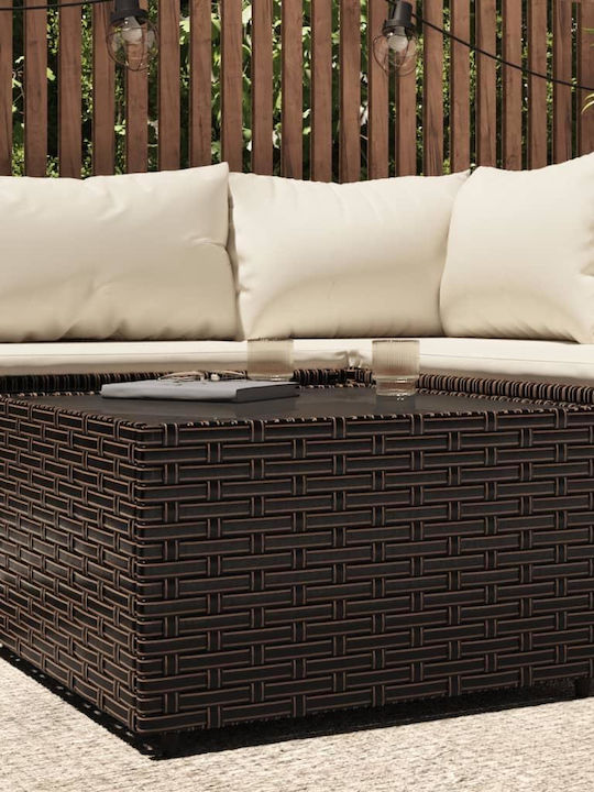 Sitting Room Outdoor Rattan Table Brown 50x50x30cm