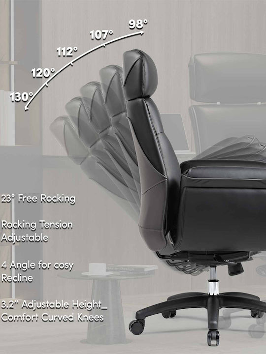 Reclining Office Chair with Fixed Arms Black Eureka Ergonomic