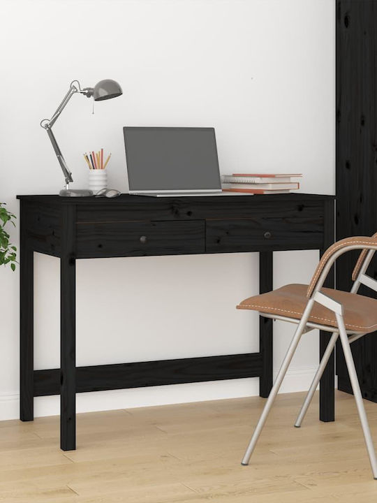 Desk made of Solid Wood Black 100x50x78cm