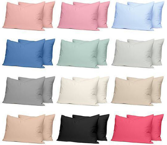 Sunshine Cotton Feelings Σετ Μαξιλαροθήκες με Φάσα 107 Dark Grey 50x70εκ.