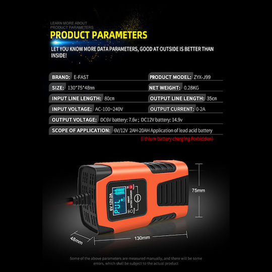 Car Battery Charger 6/12V