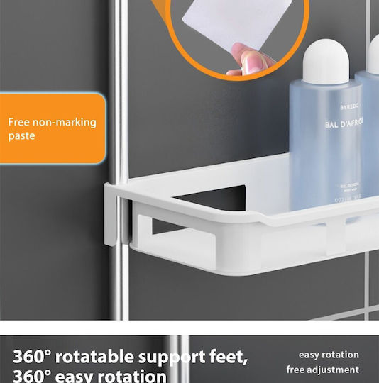 Factory Floor Bathroom Shelf Plastic with 2 Shelves 30x14x58cm White