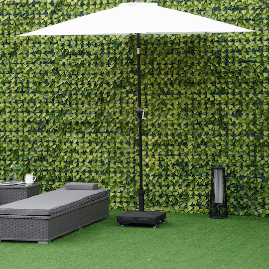 Outsunny Stand de umbrelă din Plastic cu Roți Negru 45x45x39cm