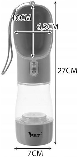 Purlov Plastic Sticlă Mâncare & Apă pentru Câine & Pisică 200ml în Culoare Gri