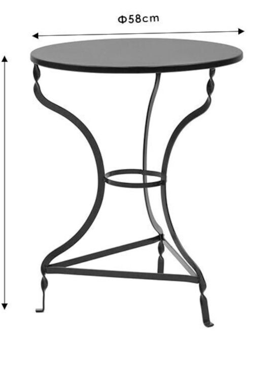 Kimolos Outdoor Dinner Free Standing Metal Table Green 58x58x72cm