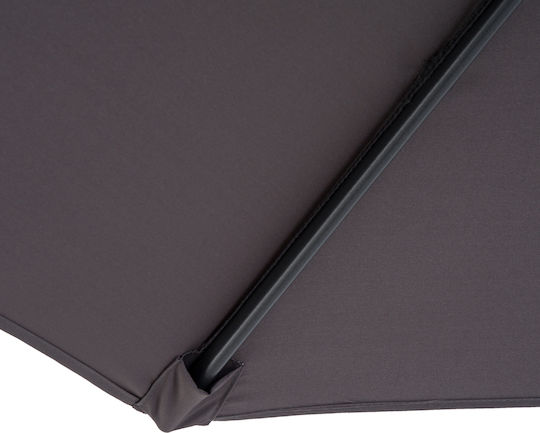 Umbrelă Suspendată Rotundă Metalică Parasol Gri Φ3xÎ2.5m