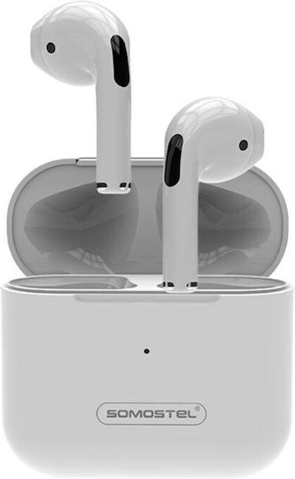 Somostel PRO4 In-Ear Bluetooth-Freisprecheinrichtung Kopfhörer mit Ladeetui Weiß