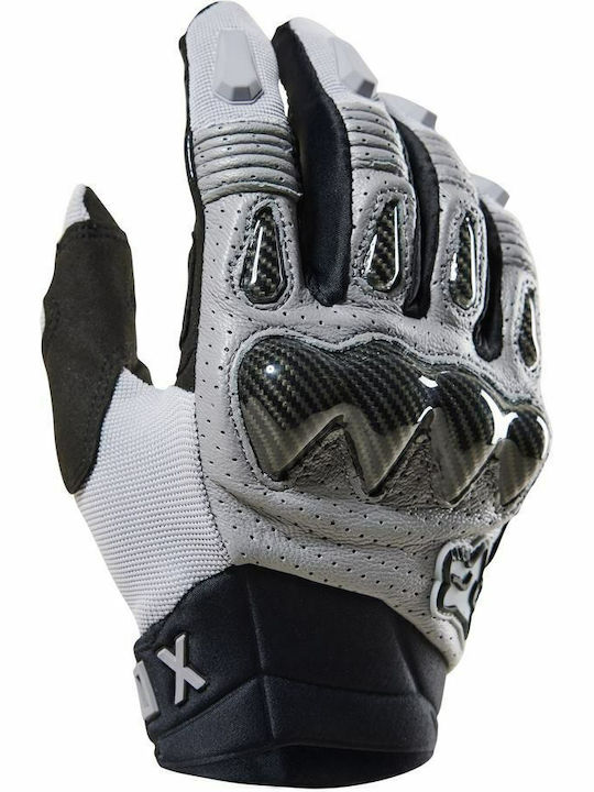 Fox Bomber CE Sommerzeit Herren Motorradhandschuhe Leder Schwarz/Grau