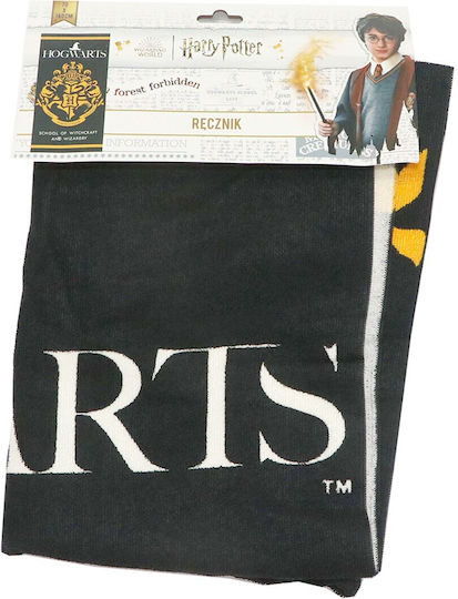 Warner Bros Hogwarts Logo Kids Beach Towel Black Harry Potter 140x70cm