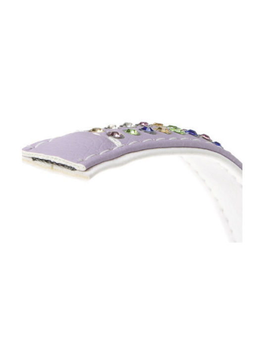 Ferplast Lux Κολάρο Σκύλου Δερμάτινο σε Μωβ χρώμα 12mm x 22cm